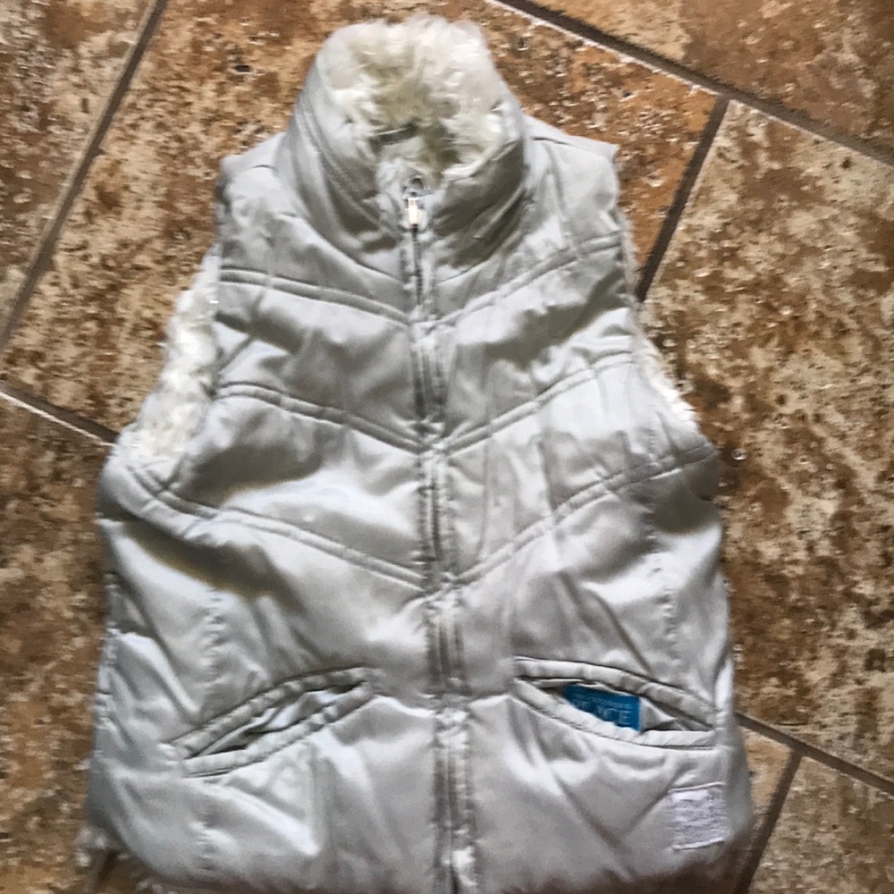 Beautiful silver and white fur vest